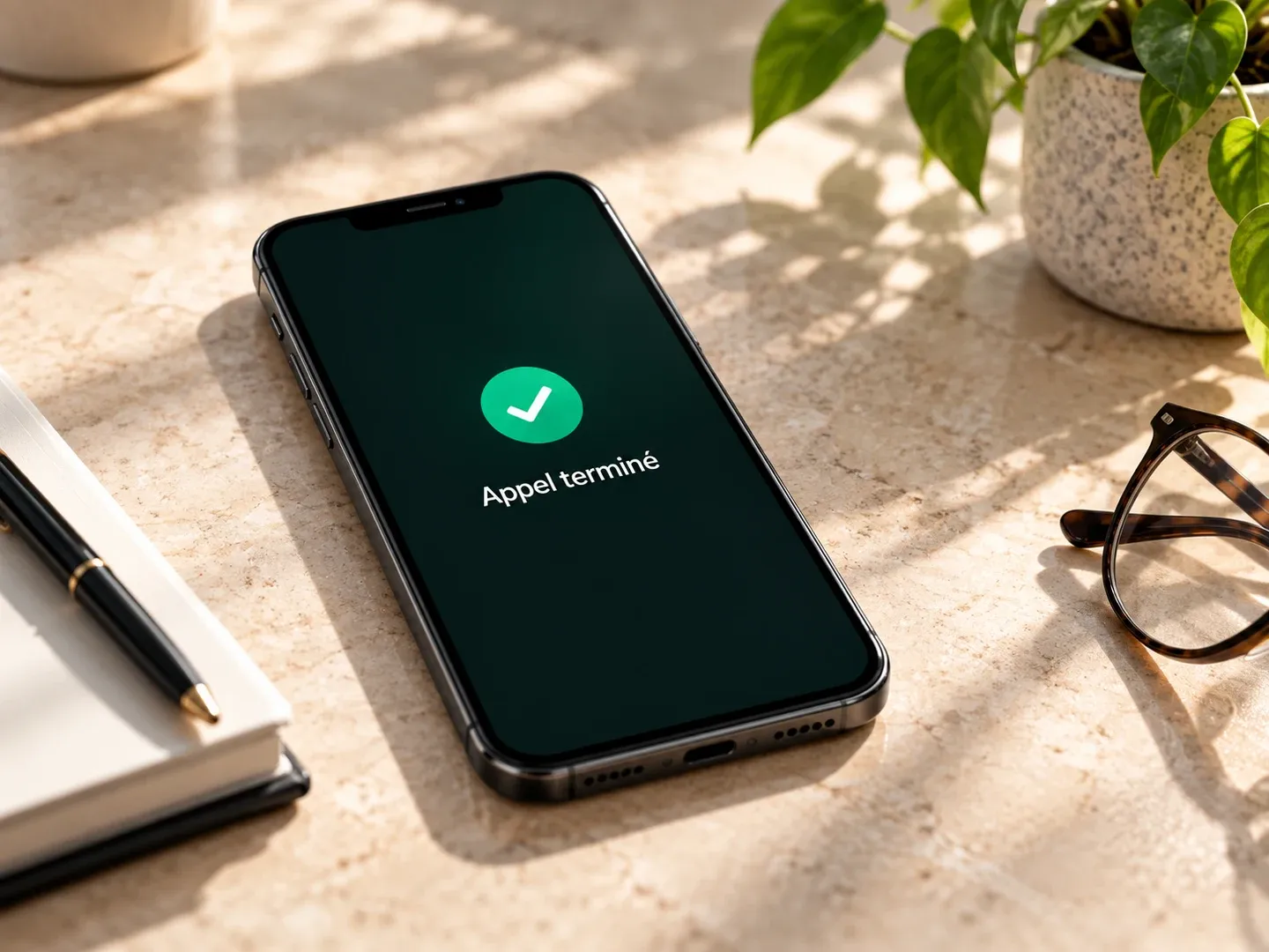 Illustration d’un appel terminé après une conversation avec un prospect