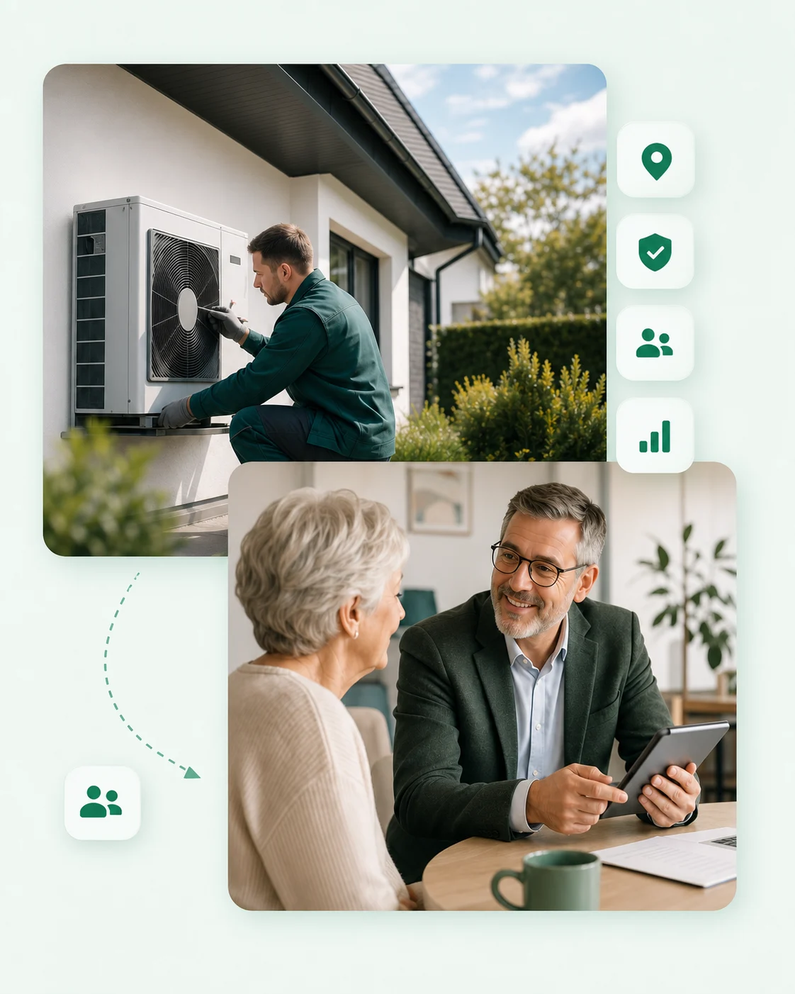 Catalogue de leads en pompe à chaleur et mutuelle senior avec ciblage local