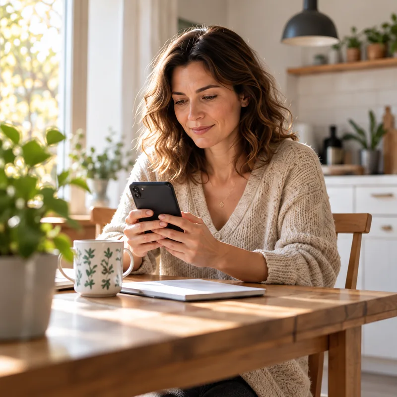 Une personne consulte une offre sur son téléphone